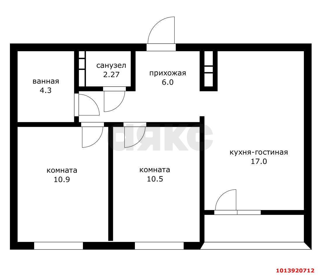 Фото №6: 2-комнатная квартира 51&nbsp;м², 9/9&nbsp;эт. - Краснодар, Прикубанский внутригородской округ, мкр. жилой комплекс Новые Сезоны, ул. Скандинавская, 1к5