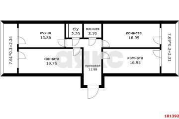 Фото №2: 3-комнатная квартира 96 м² - Краснодар, мкр. Камвольно-суконный Комбинат, ул. Магистральная, 11