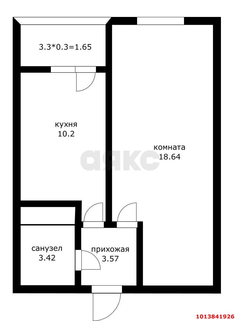 Фото №6: 1-комнатная квартира 38 м² - Краснодар, Славянский, ул. Заполярная, 39к8