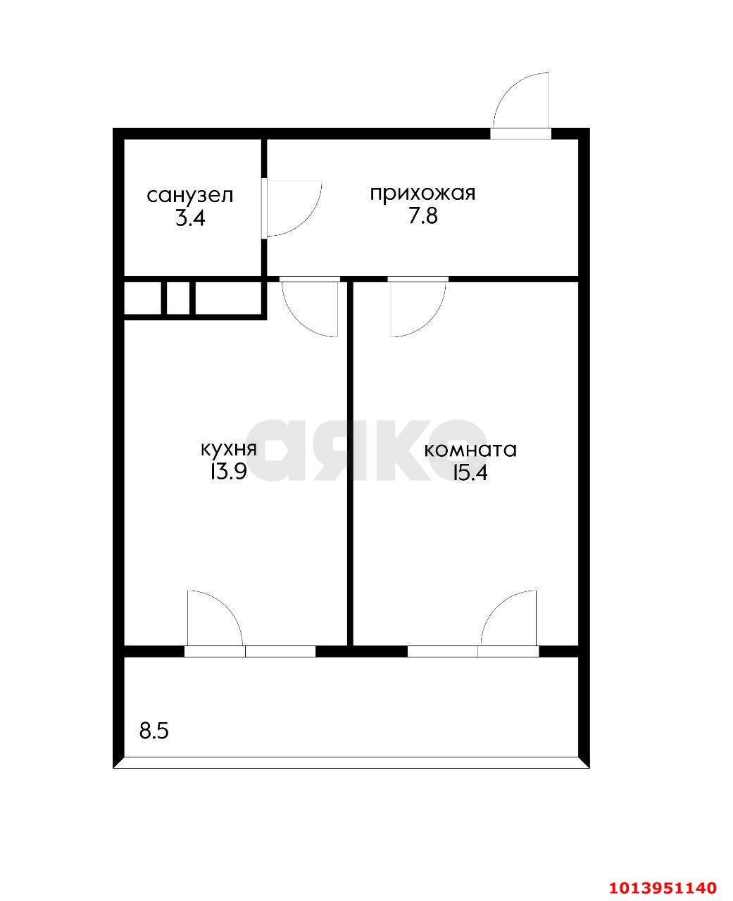 Фото №2: 1-комнатная квартира 45 м² - Краснодар, жилой комплекс Фамилия, ул. Старокубанская, 124