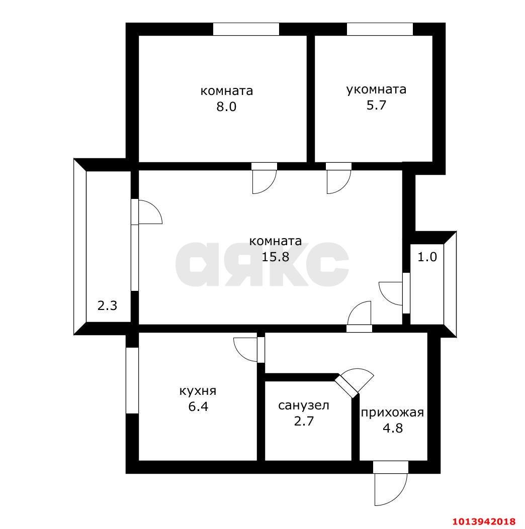 Фото №11: 3-комнатная квартира 47 м² - Яблоновский, ул. Железнодорожная, 3Б