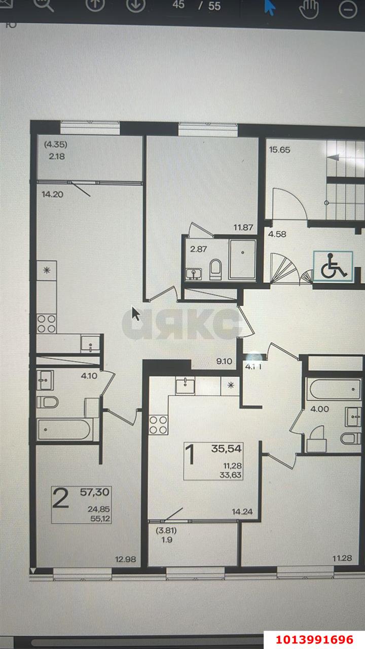 Фото №9: 2-комнатная квартира 57 м² - Краснодар, жилой квартал Патрики, 