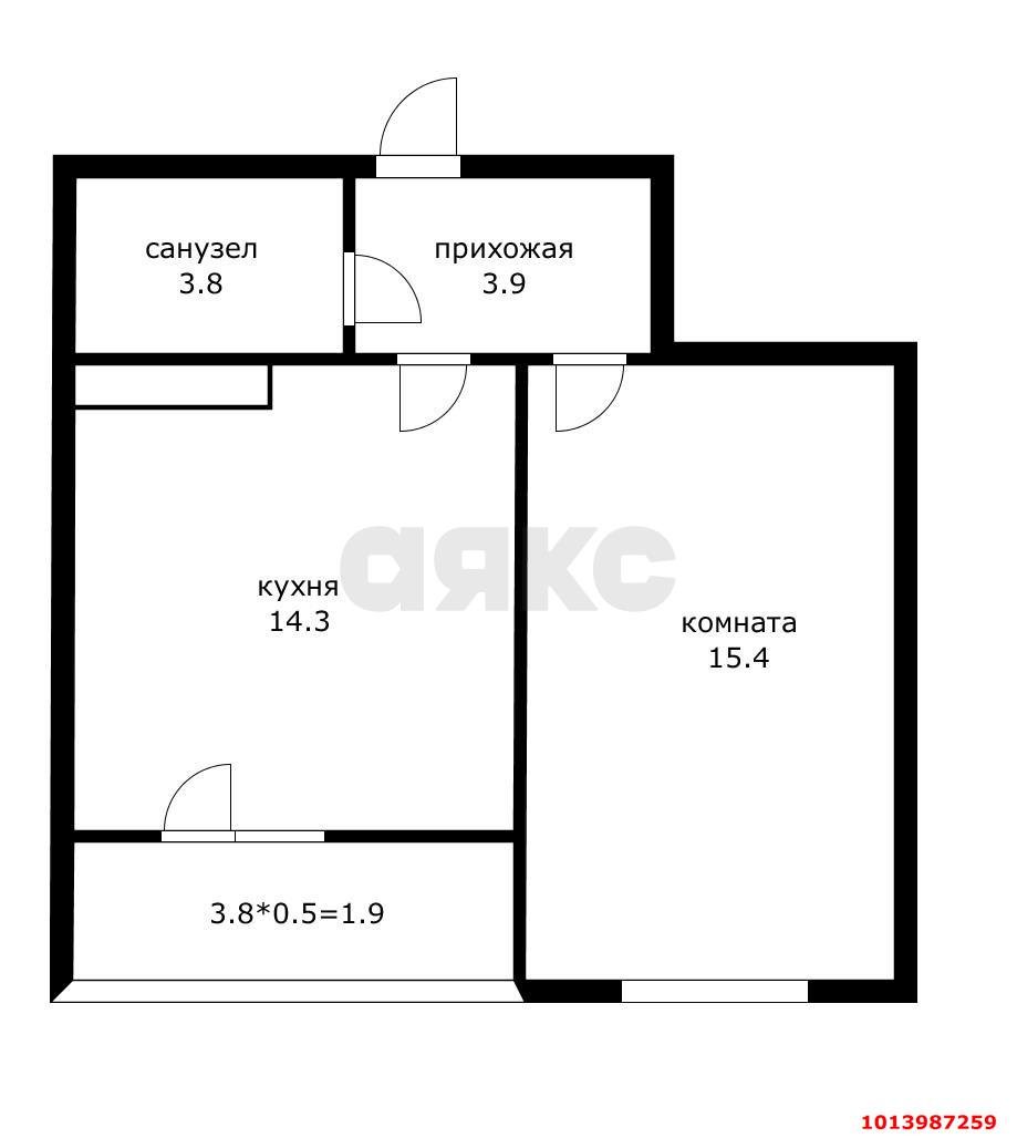 Фото №5: 1-комнатная квартира 39 м² - Краснодар, жилой комплекс Сармат, ул. Западный Обход, 65к1