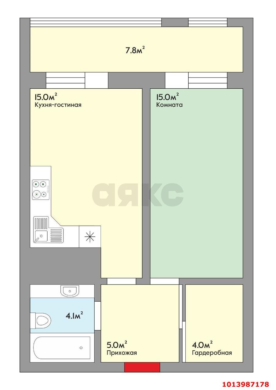 Фото №14: 1-комнатная квартира 49 м² - Краснодар, жилой комплекс Элегант, ул. Старокубанская, 137/1