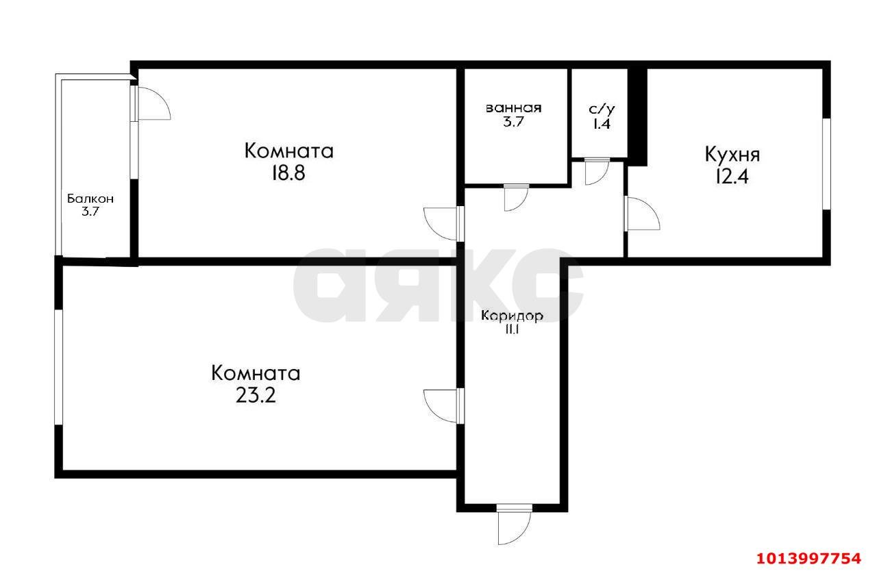 Фото №4: 2-комнатная квартира 75 м² - Яблоновский, ул. Кобцевой, 3к2