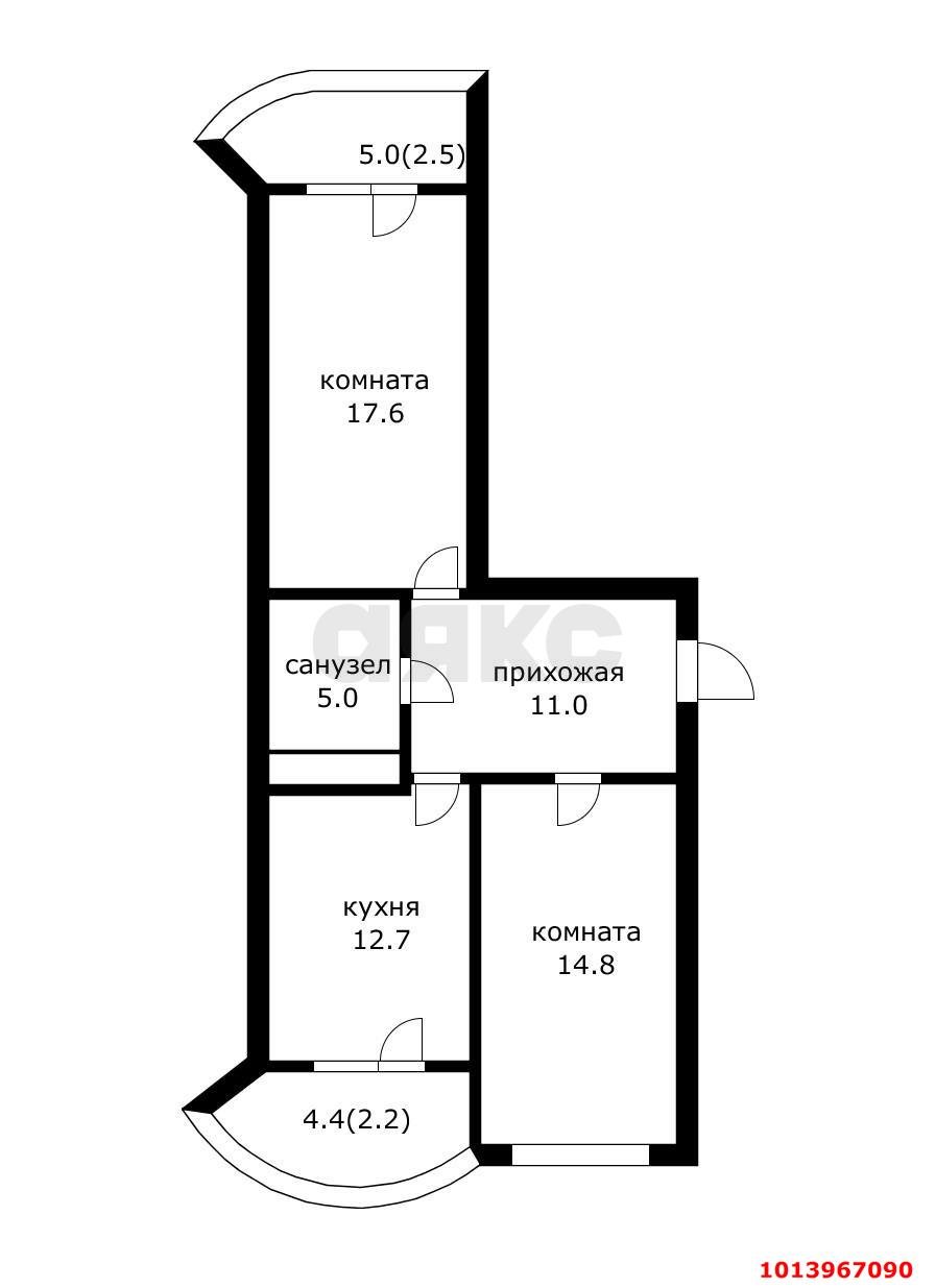 Фото №2: 2-комнатная квартира 70 м² - Краснодар, жилой комплекс Флотилия, ул. имени 40-летия Победы, 178к3