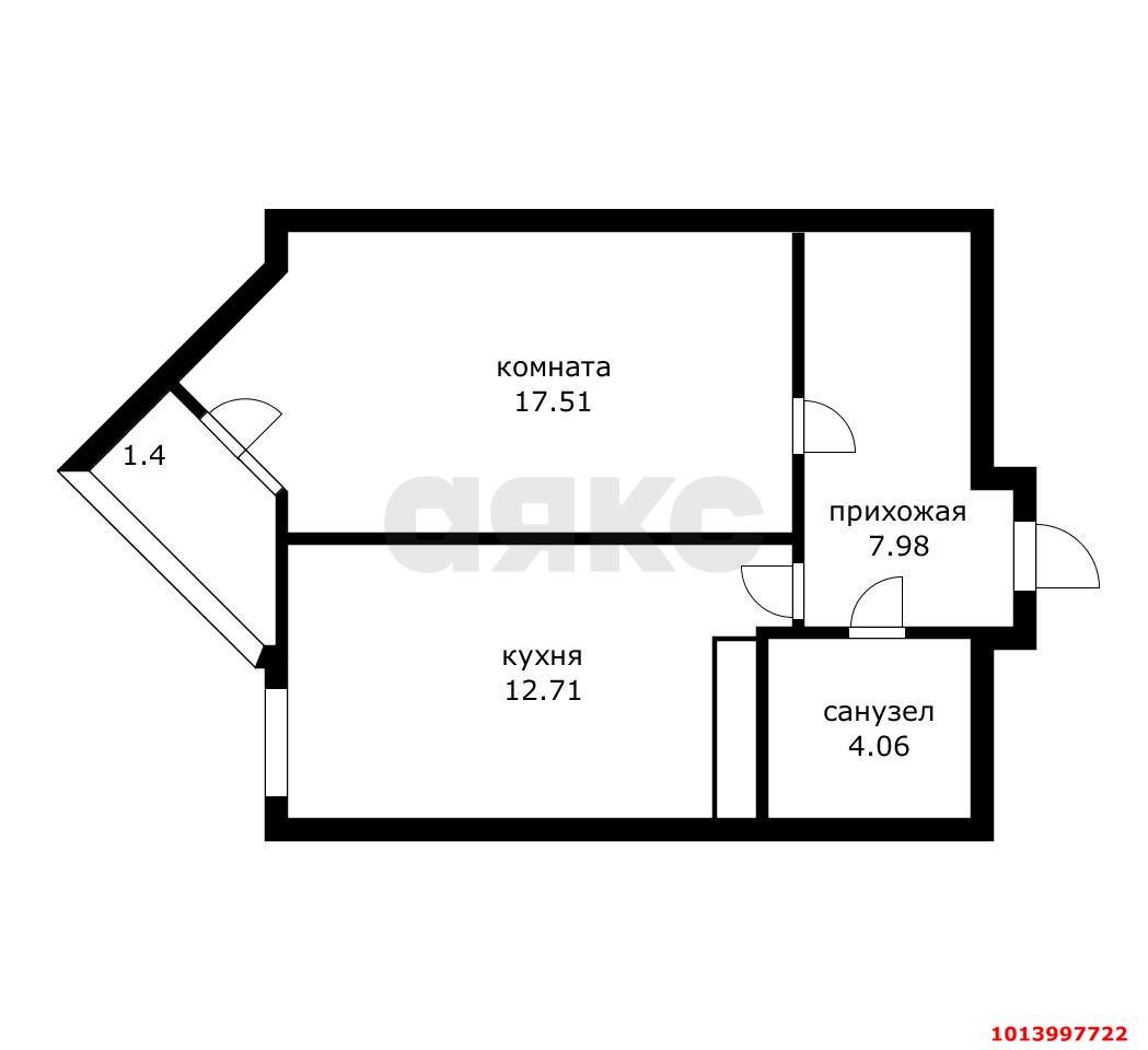 Фото №6: 1-комнатная квартира 43 м² - Краснодар, Пашковский, ул. Леонида Лаврова, 4