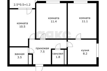 Фото №5: 3-комнатная квартира 55 м² - Краснодар, мкр. жилой комплекс Дыхание, ул. Лётчика Позднякова, 2к16