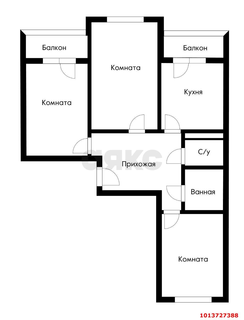 Фото №3: 3-комнатная квартира 85 м² - Краснодар, Гидростроителей, ул. Снесарева, 17/1к1