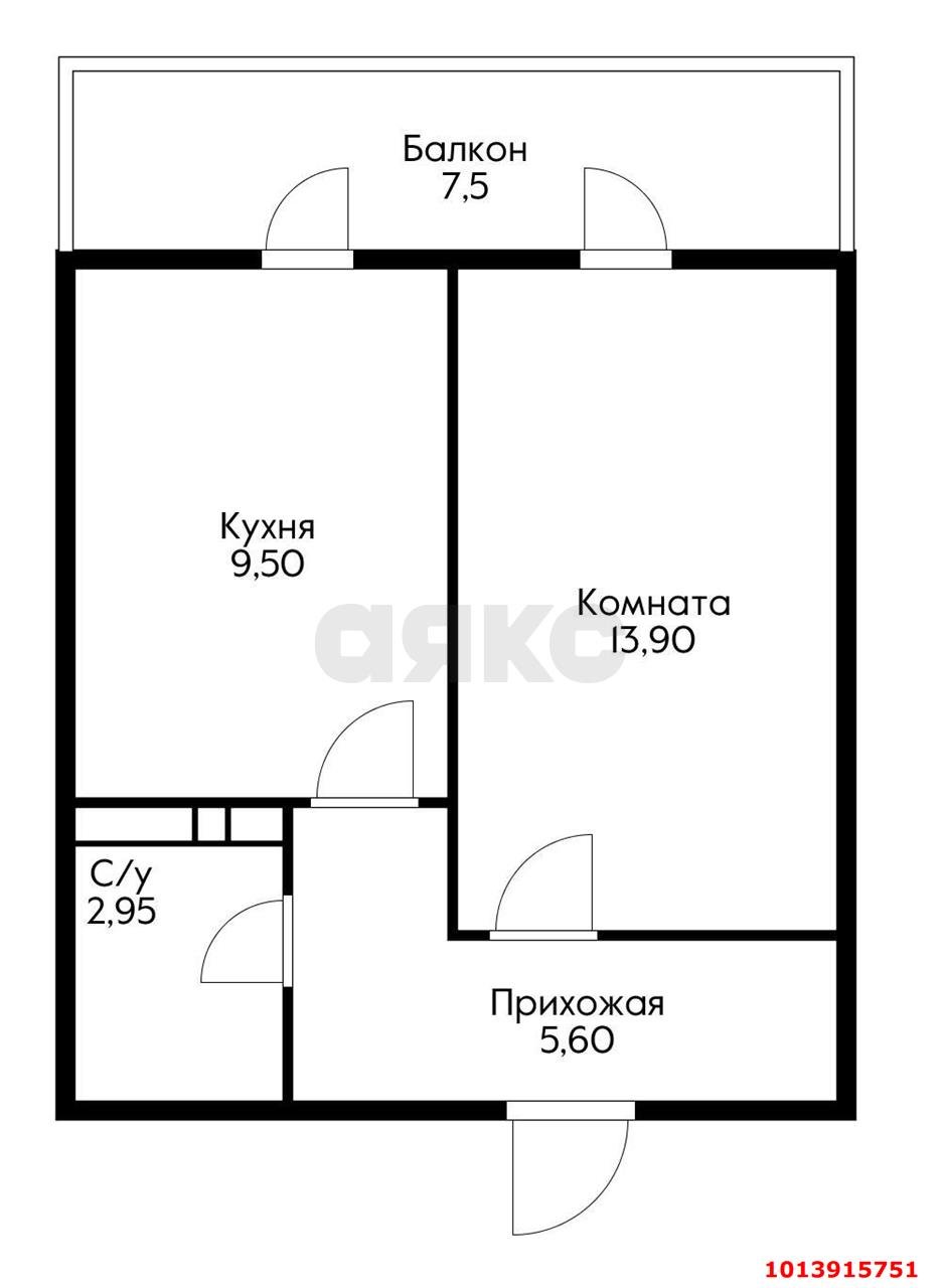 Фото №2: 1-комнатная квартира 37 м² - Краснодар, имени Демьяна Бедного, ул. Степная, 1/1