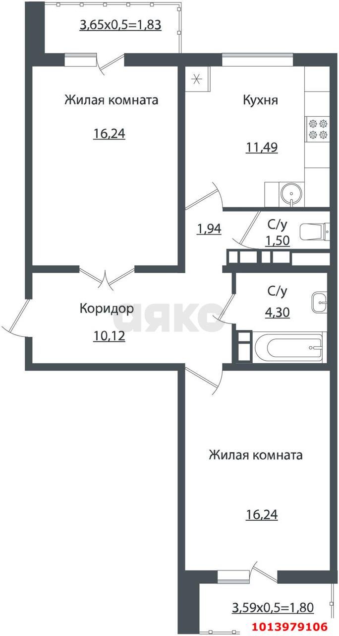 Фото №5: 2-комнатная квартира 65 м² - Краснодар, жилой комплекс Мой Город, ул. Западный Обход, 39/1к3