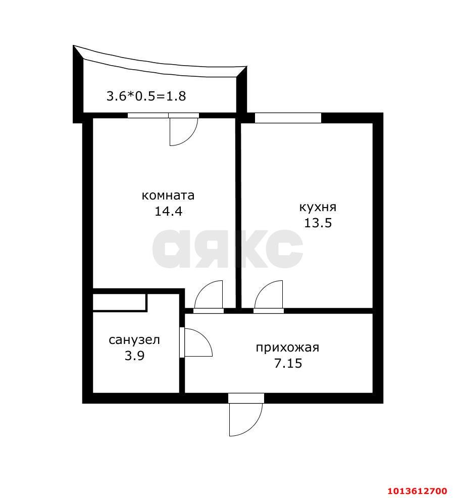 Фото №13: 1-комнатная квартира 39 м² - Краснодар, имени Петра Метальникова, ул. Тополиная, 40/1