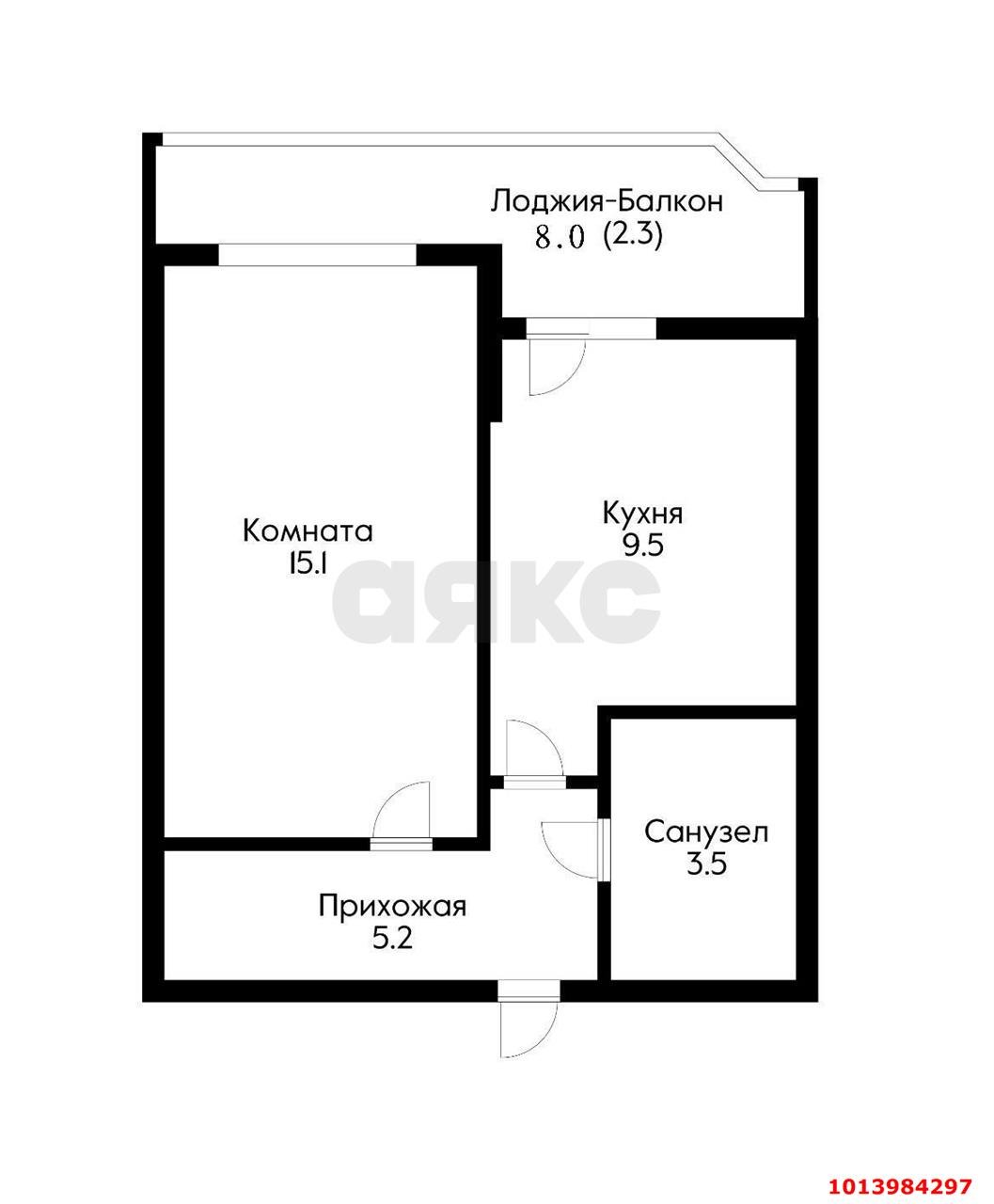 Фото №5: 1-комнатная квартира 39 м² - Краснодар, жилой комплекс Акварели-2, ул. Тепличная, 62/1к6