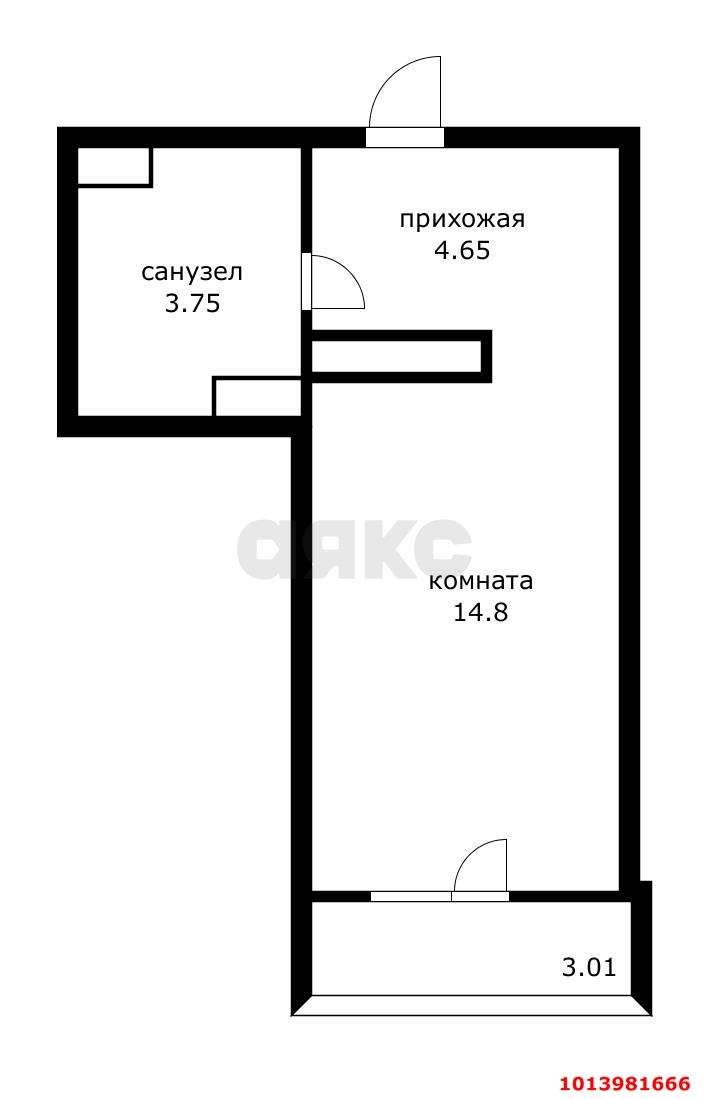 Фото №13: Студия 26 м² - Краснодар, жилой комплекс Видный, ул. Командорская, 3к2