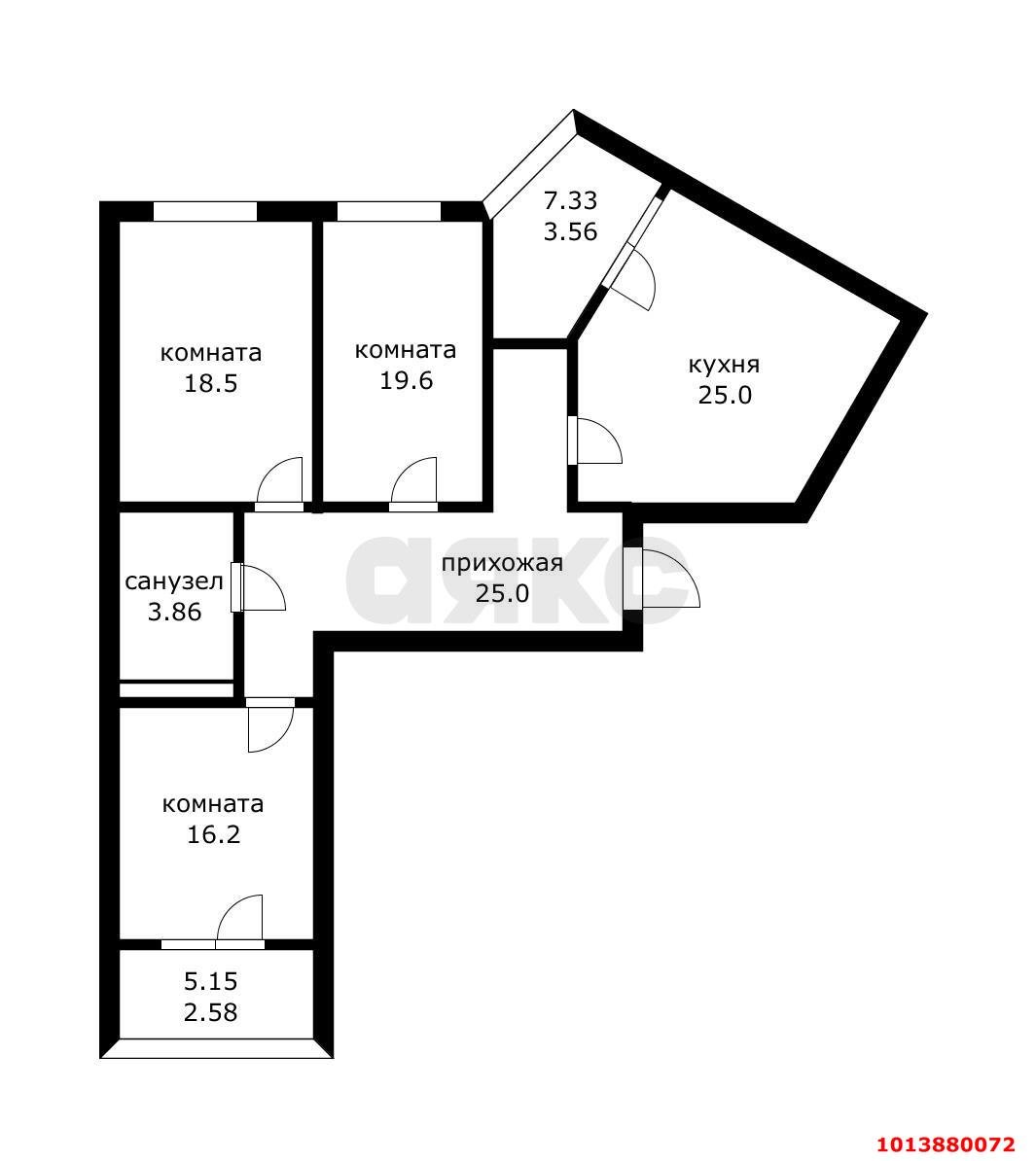 Фото №11: 3-комнатная квартира 120 м² - Краснодар, жилой комплекс Достоевский, ул. Достоевского, 84