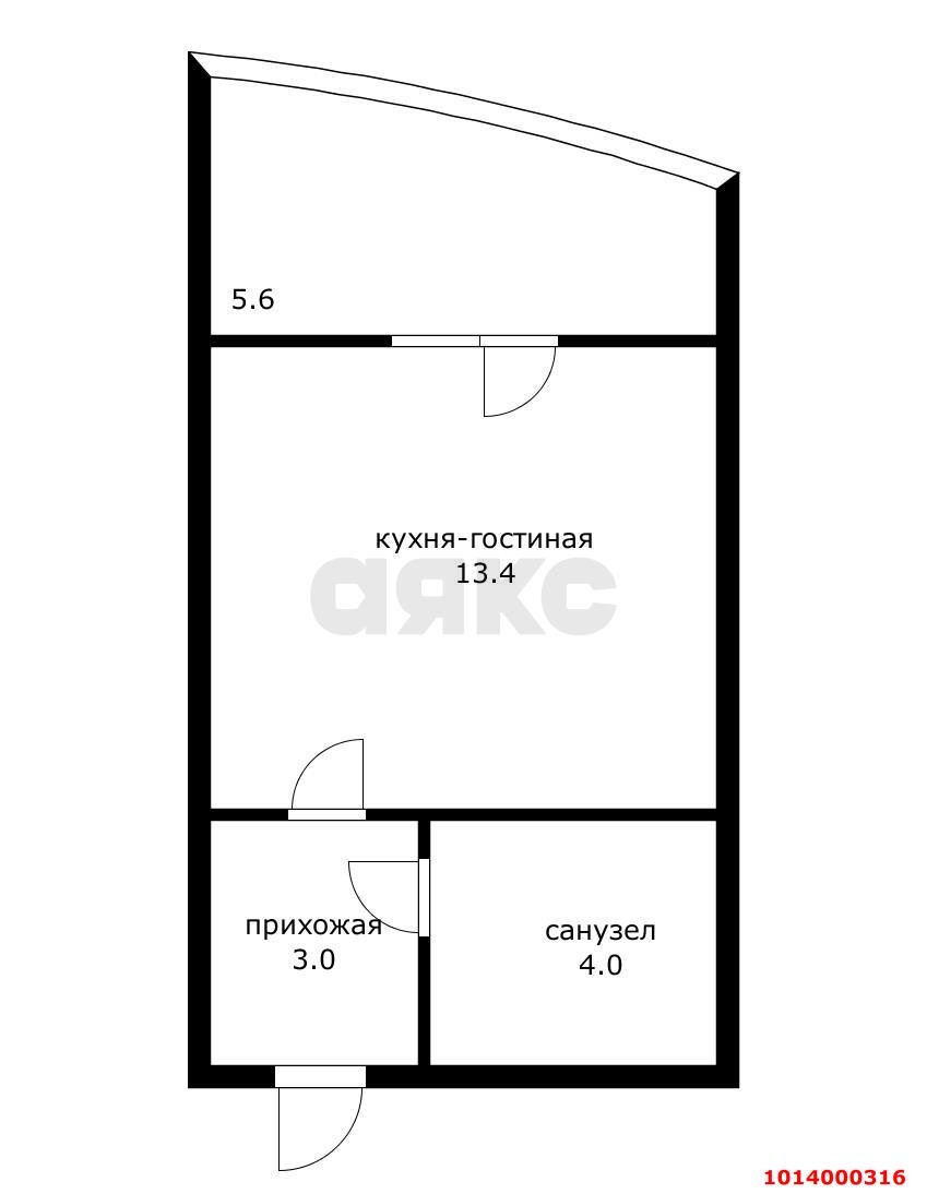 Фото №10: Студия 20 м² - Краснодар, жилой комплекс Самолёт-4, ул. Ивана Беличенко, 89