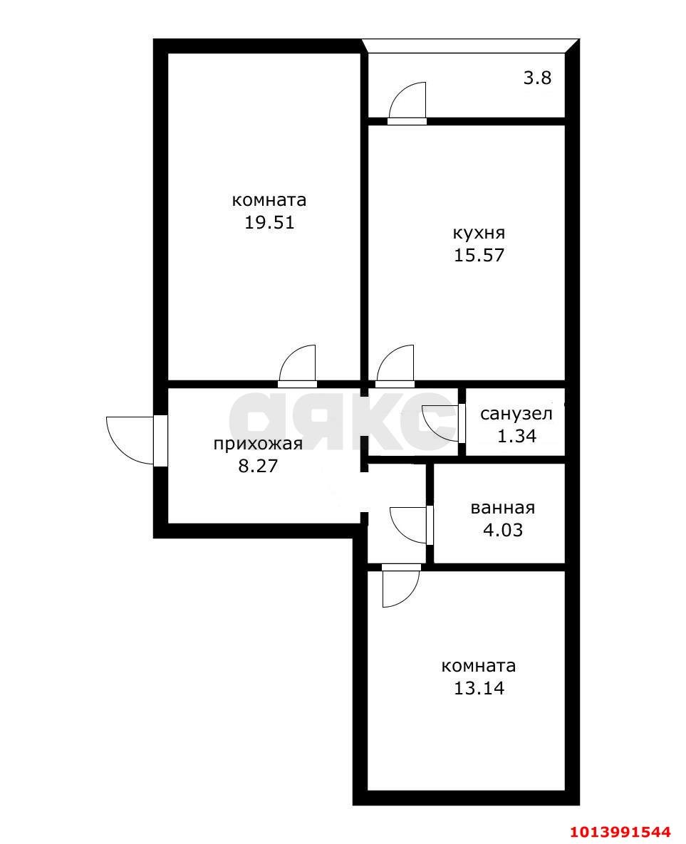 Фото №8: 2-комнатная квартира 64 м² - Краснодар, Почтовый, ул. Кружевная, 14