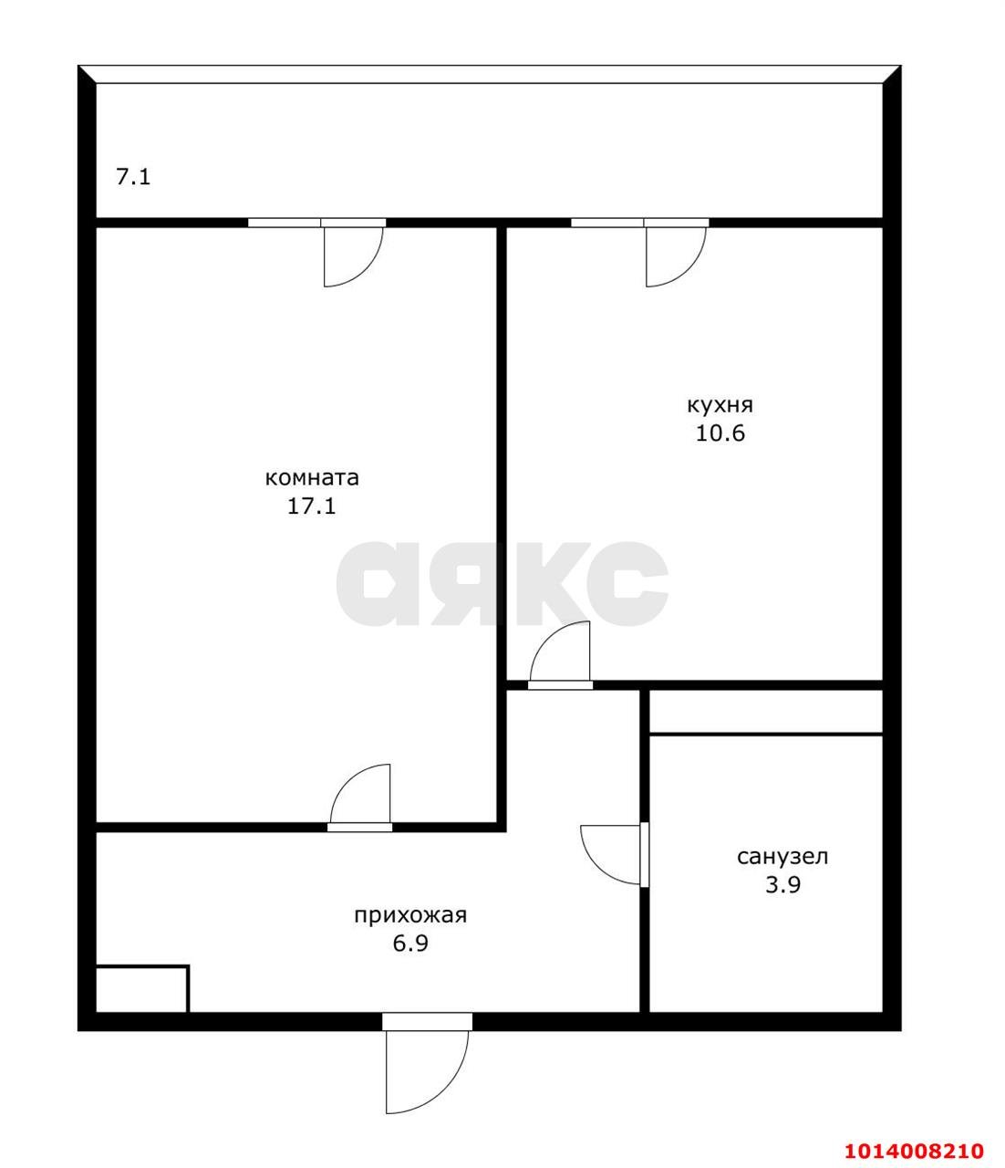 Фото №6: 1-комнатная квартира 38 м² - Краснодар, Гидростроителей, ул. Гидростроителей, 59/2