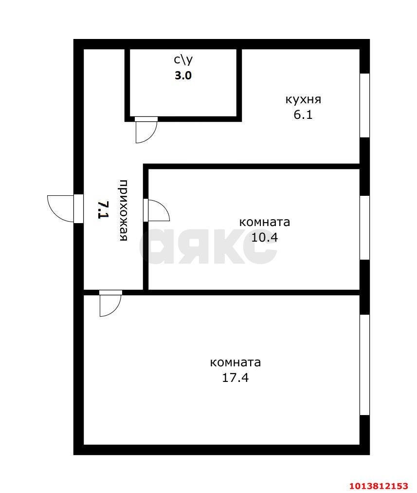 Фото №7: 2-комнатная квартира 44 м² - Краснодар, Черёмушки, ул. Бургасская, 27