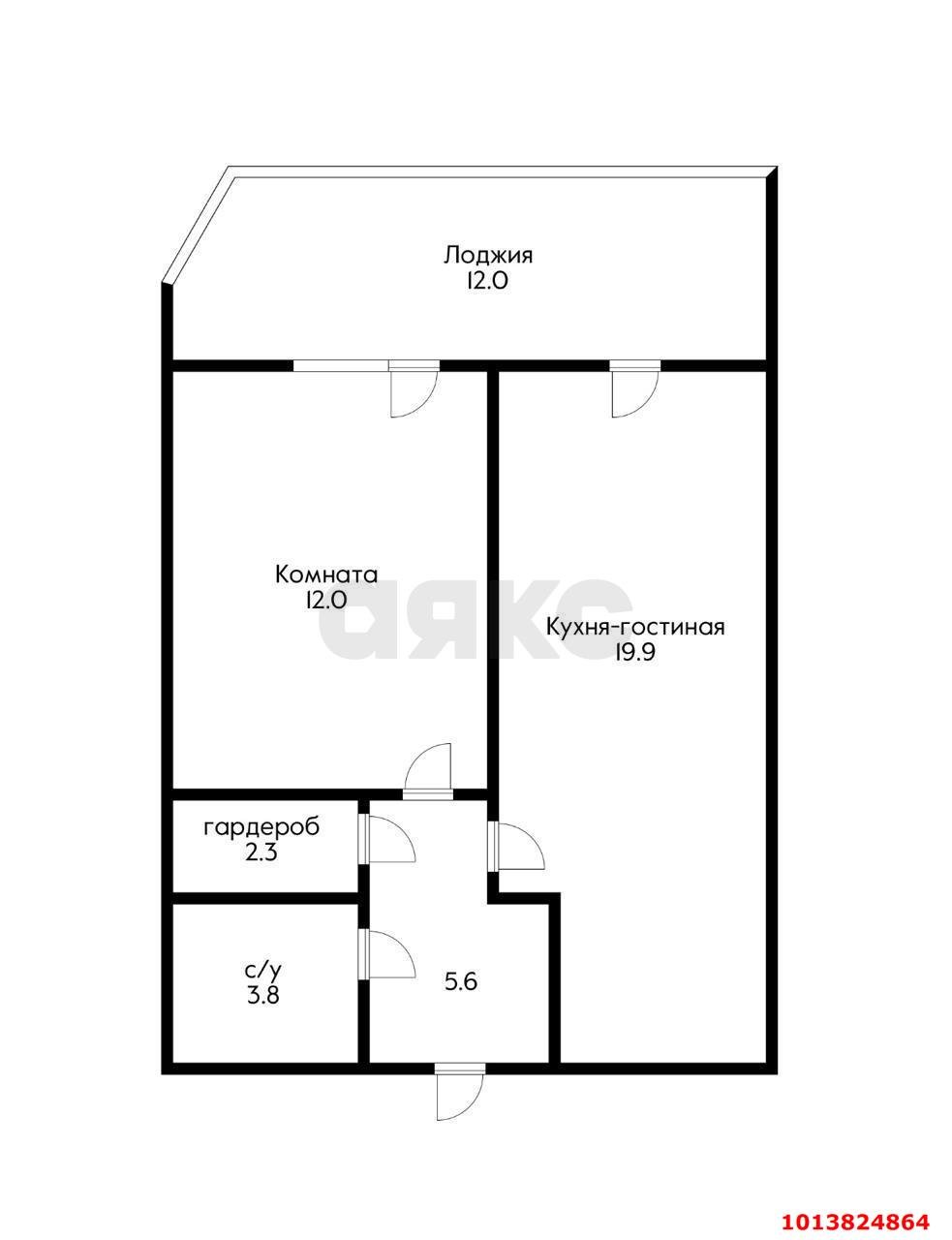 Фото №5: 1-комнатная квартира 43 м² - Краснодар, Любимово, 16