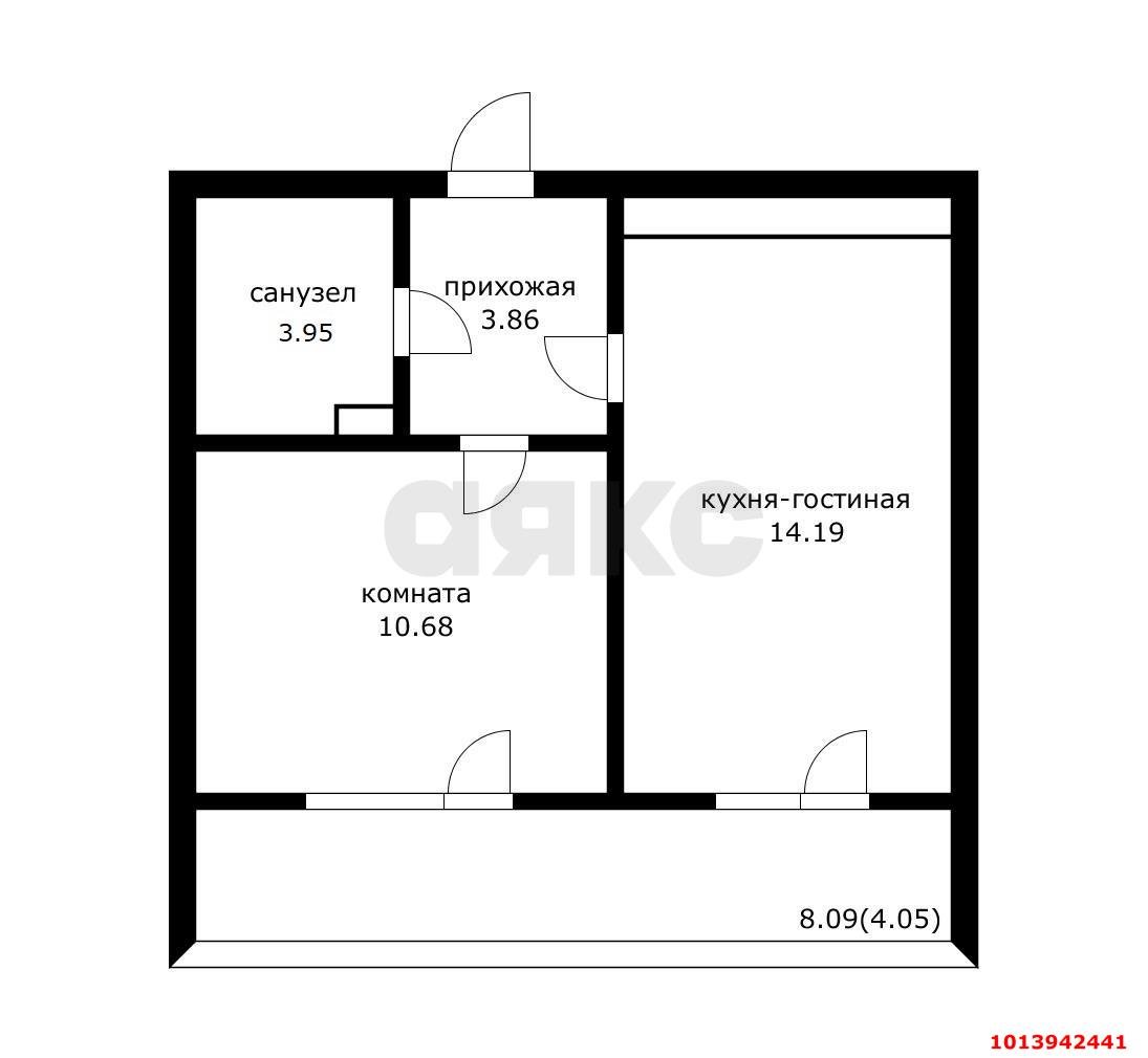 Фото №5: 1-комнатная квартира 41 м² - Краснодар, жилой комплекс Друзья, ул. имени Б.С. Кудухова, 1к1