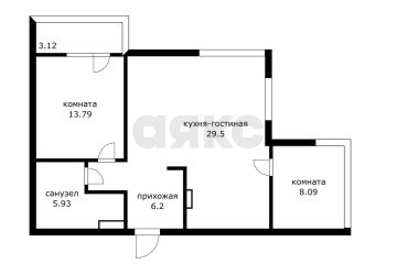 Фото №3: 2-комнатная квартира 63 м² - Краснодар, мкр. жилой комплекс Парк У Дома, ул. Героев-Разведчиков, 11/2