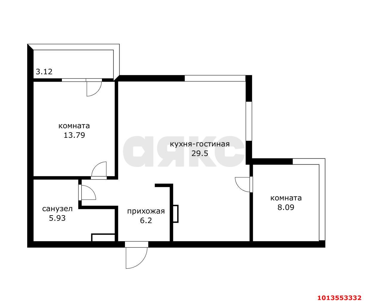 Фото №3: 2-комнатная квартира 66 м² - Краснодар, жилой комплекс Парк У Дома, ул. Героев-Разведчиков, 11/2