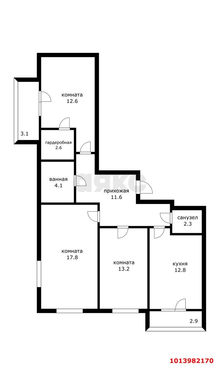 Фото №13: 3-комнатная квартира 83 м² - Краснодар, Светлоград, ул. Красных Партизан, 1/3к11