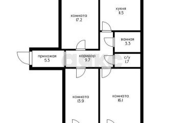 Фото №2: 3-комнатная квартира 78 м² - Краснодар, мкр. Военный городок № 106, ул. имени Дзержинского, 54/15