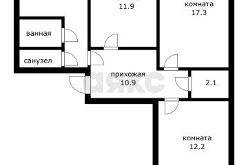 Фото №2: 3-комнатная квартира 69 м² - Краснодар, мкр. Гидростроителей, ул. Дмитрия Благоева, 9