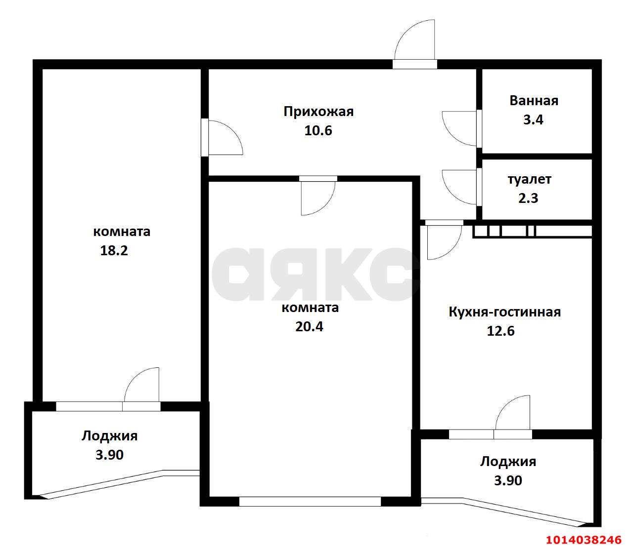 Фото №5: 2-комнатная квартира 67 м² - Краснодар, жилой комплекс Достоевский, ул. Достоевского, 84/1