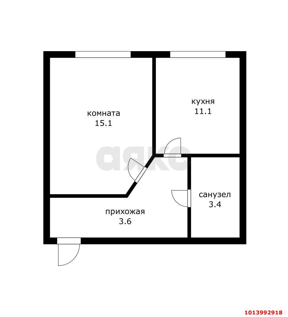 Фото №5: 1-комнатная квартира 33 м² - Краснодар, Новый, ул. 2-я Трудовая, 1