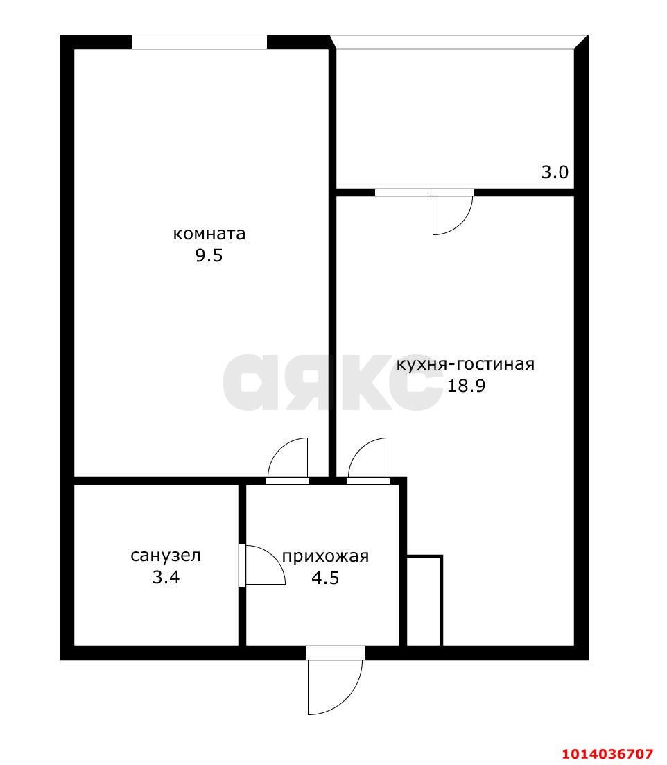 Фото №9: 1-комнатная квартира 33 м² - Краснодар, жилой комплекс Самолёт, ул. Западный Обход, 39/2к3