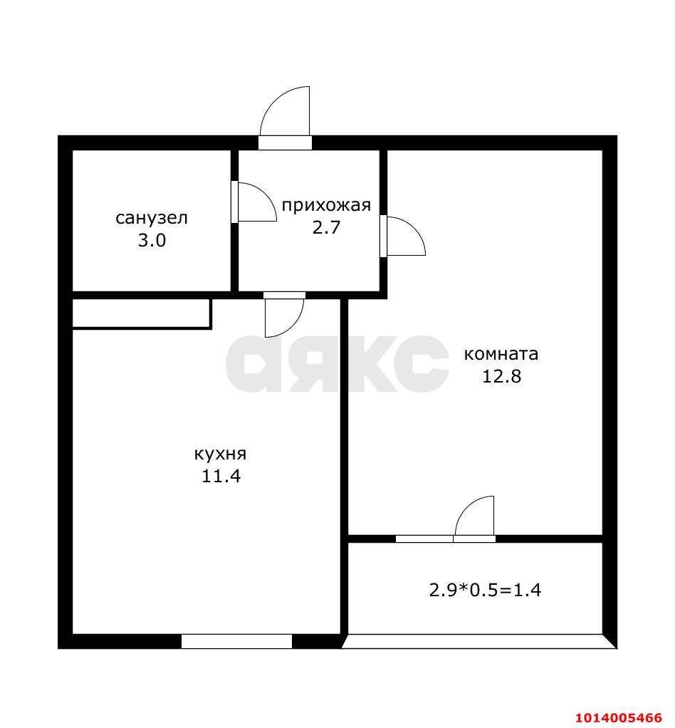 Фото №2: 1-комнатная квартира 31 м² - Краснодар, жилой комплекс Грани, 