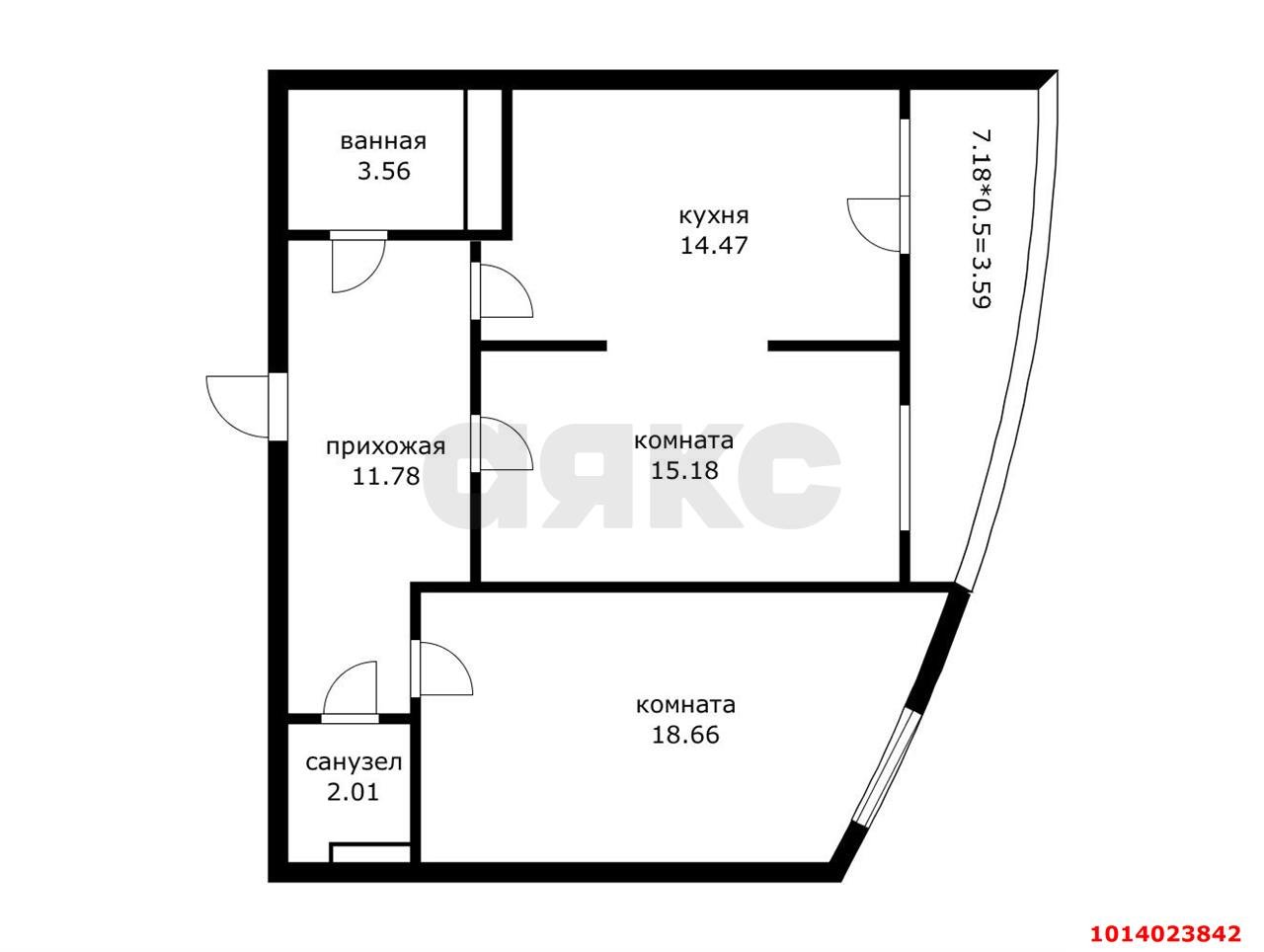 Фото №7: 2-комнатная квартира 69 м² - Краснодар, жилой комплекс Фонтаны, ул. Воронежская, 47/35