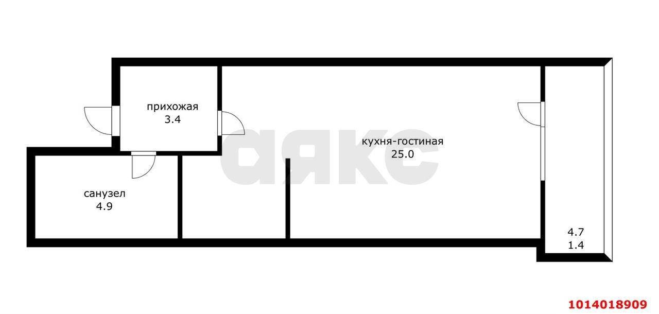 Фото №14: Студия 33 м² - Краснодар, жилой комплекс Лиговский, ул. Героя Хабибуллина, 15