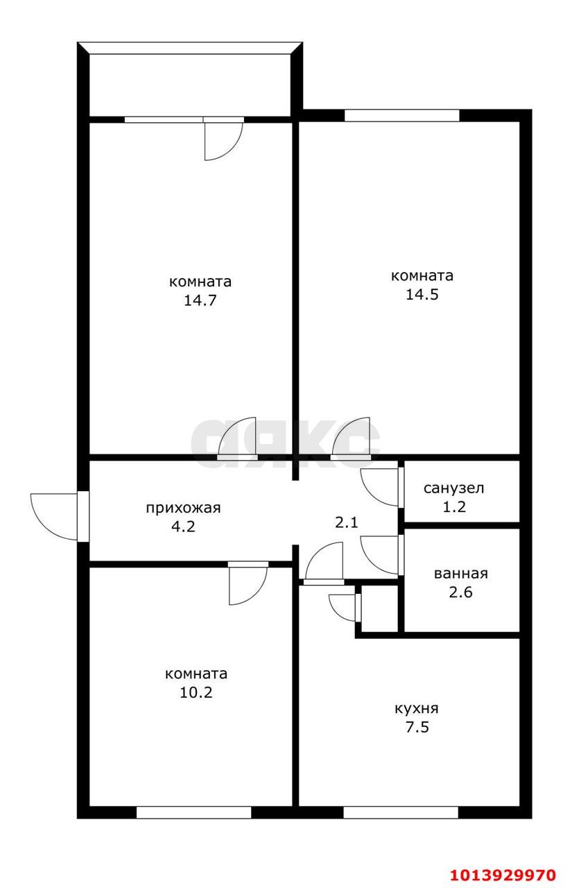 Фото №19: 3-комнатная квартира 60 м² - Лорис, Карасунский внутригородской округ, ул. Рязанская, 14