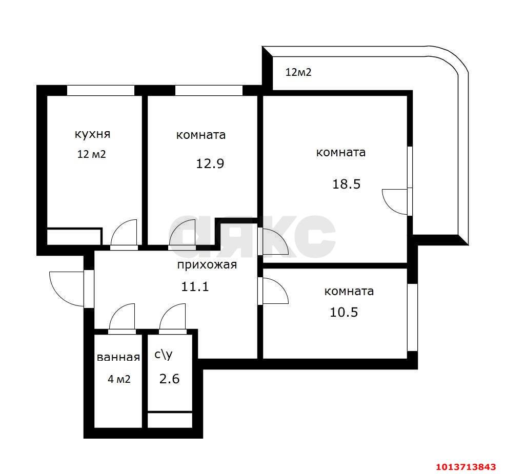 Фото №12: 3-комнатная квартира 83 м² - Краснодар, жилой комплекс Возрождение, ул. имени 40-летия Победы, 133