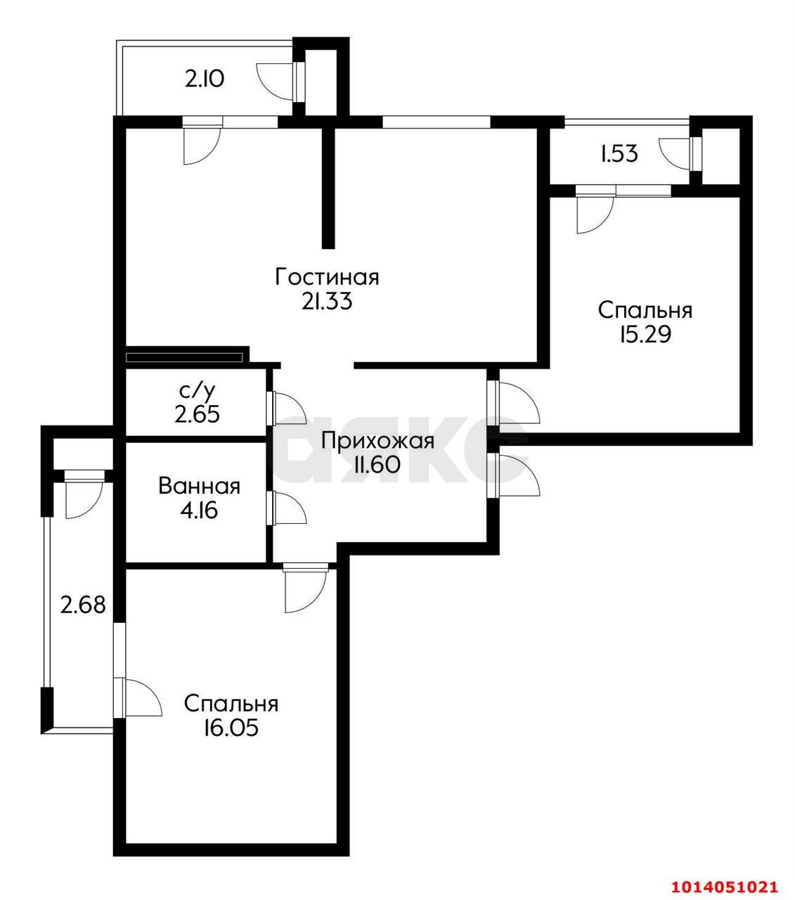 Фото №14: 3-комнатная квартира 88 м² - Краснодар, жилой комплекс Стрижи, ул. Автолюбителей, 1Гк1