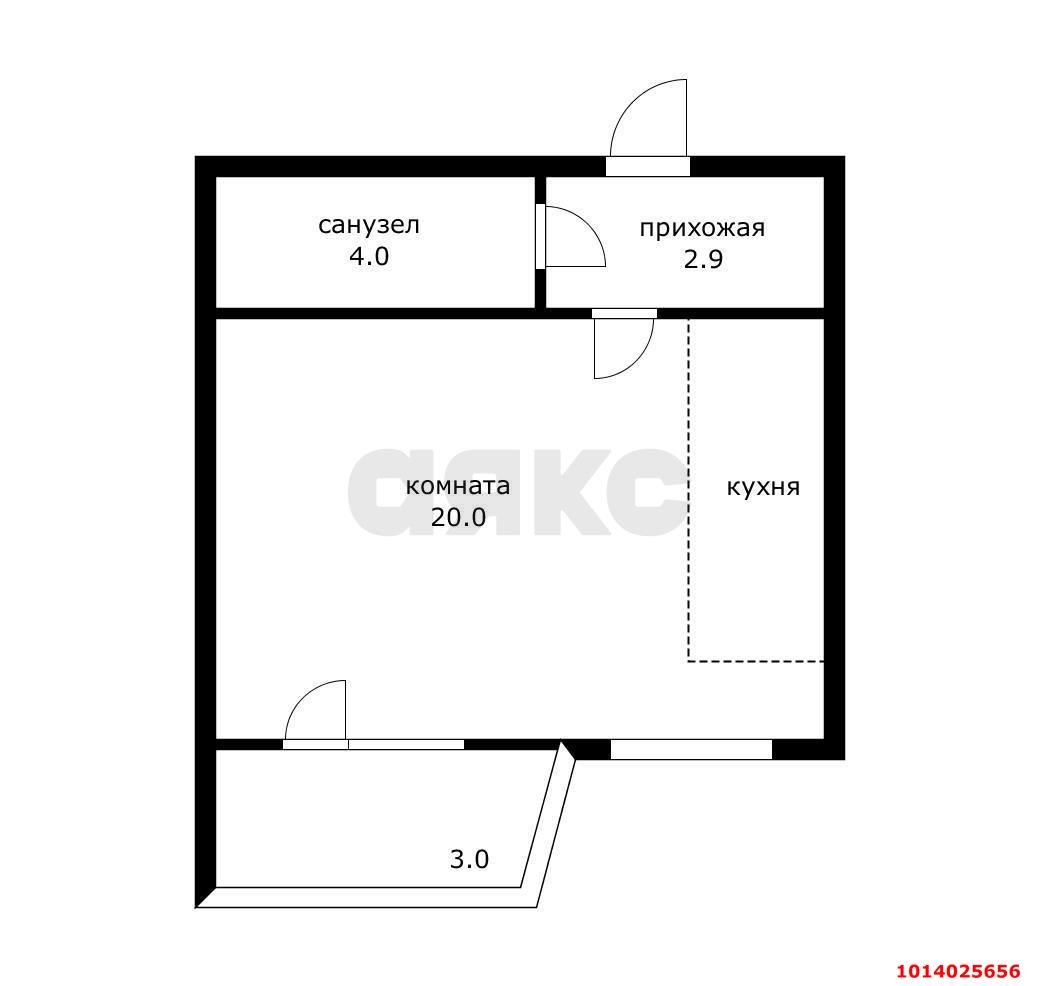 Фото №6: Студия 28 м² - Яблоновский, ул. Гагарина, 161/4