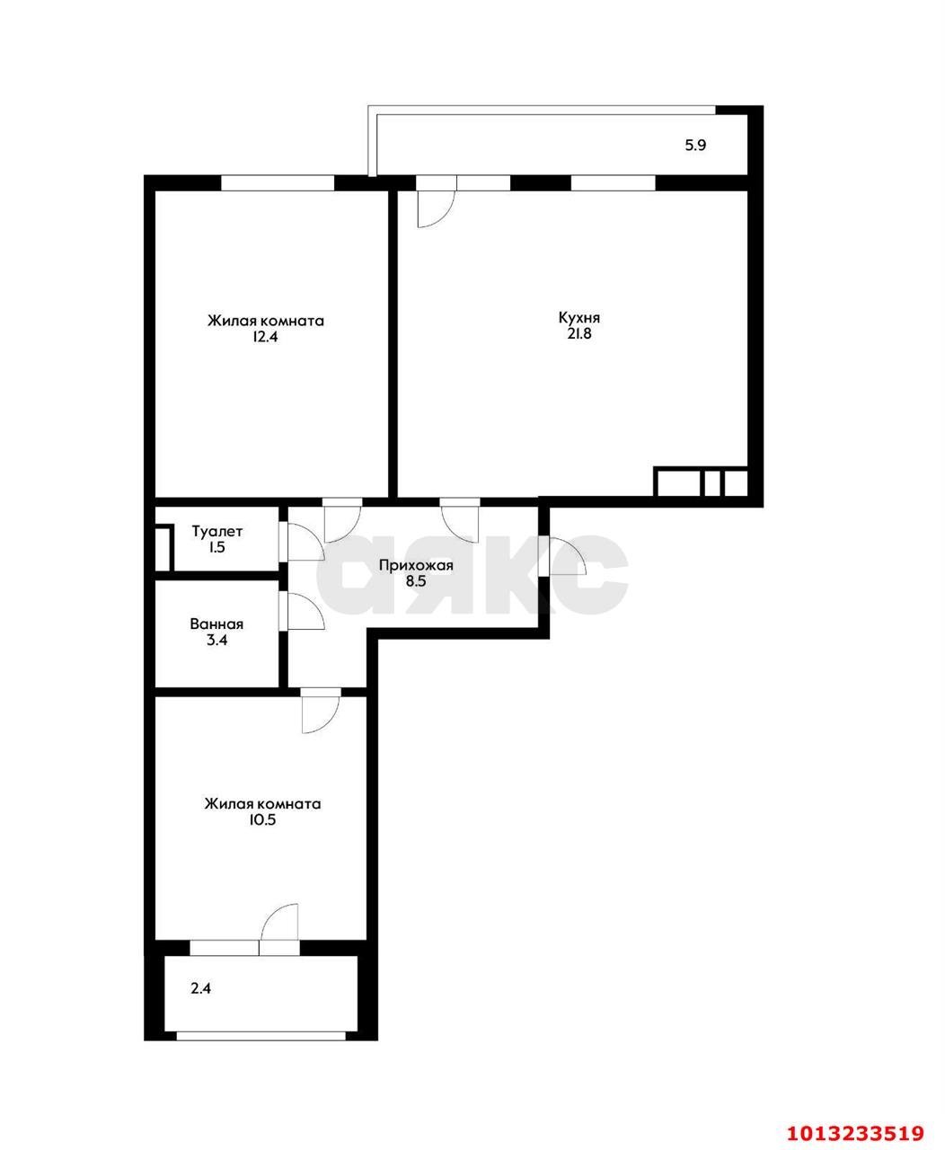 Фото №5: 2-комнатная квартира 61 м² - Краснодар, жилой комплекс Ракурс, ул. имени Героя Ростовского, 8к5