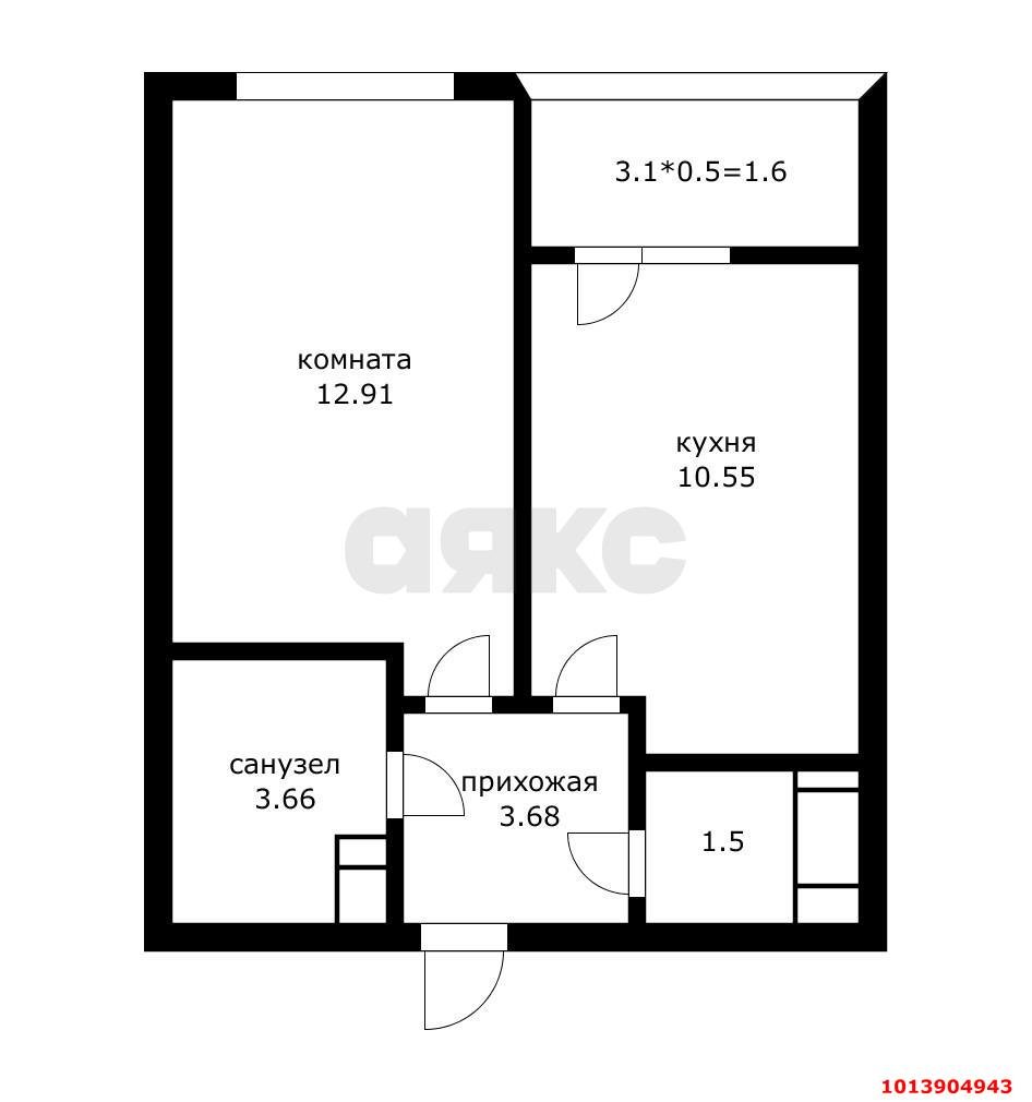 Фото №7: 1-комнатная квартира 35 м² - Краснодар, имени Петра Метальникова, ул. Петра Метальникова, 36