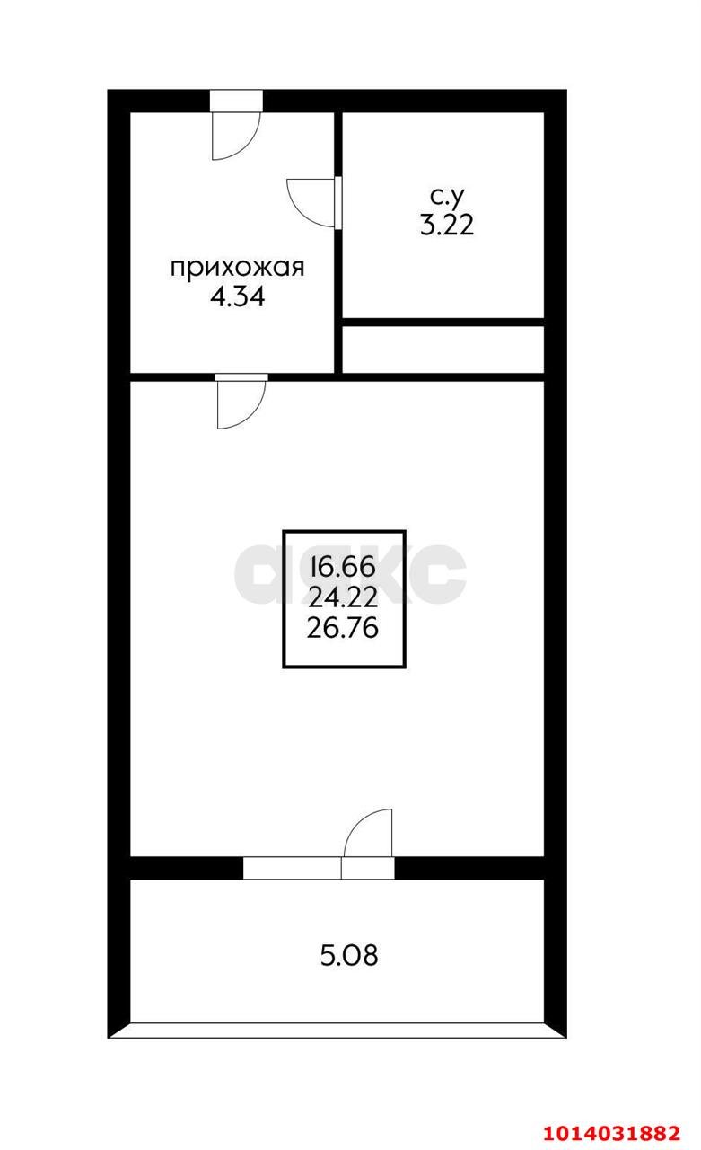 Фото №9: Студия 26 м² - Знаменский, Родные Просторы, 