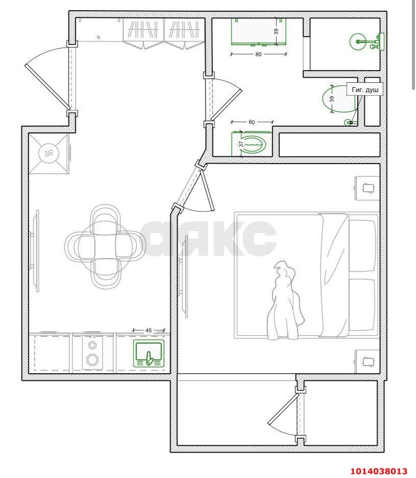 Фото №9: 1-комнатная квартира 32 м² - Краснодар, жилой комплекс Европа-Сити, ул. Античная, 1