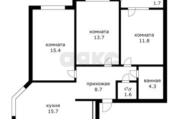 Фото №2: 3-комнатная квартира 72 м² - Краснодар, мкр. жилой комплекс Сказка Град, ул. имени В.Н. Мачуги, 166Б