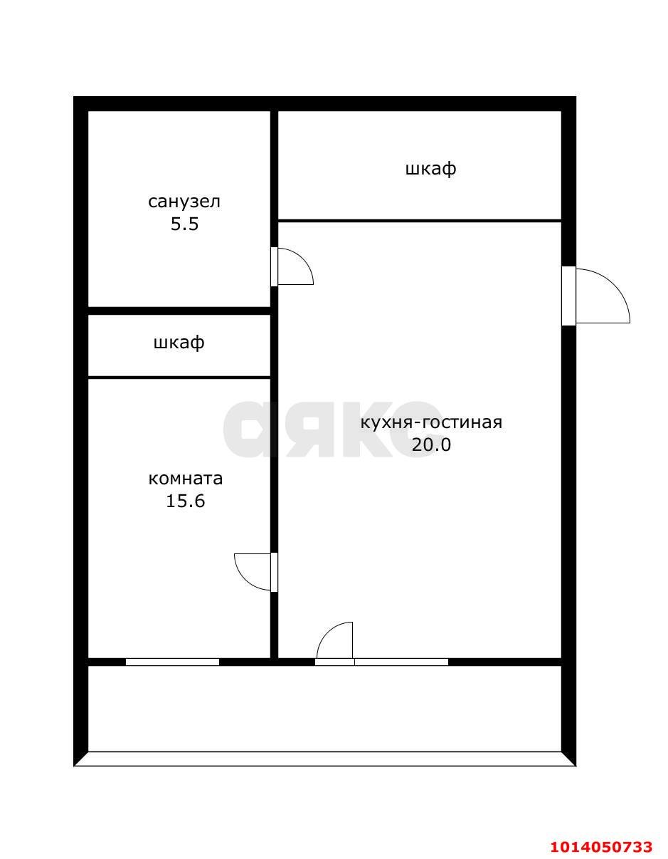 Фото №7: 1-комнатная квартира 46 м² - Краснодар, Сады Калинина, ул. Средняя, 81/4