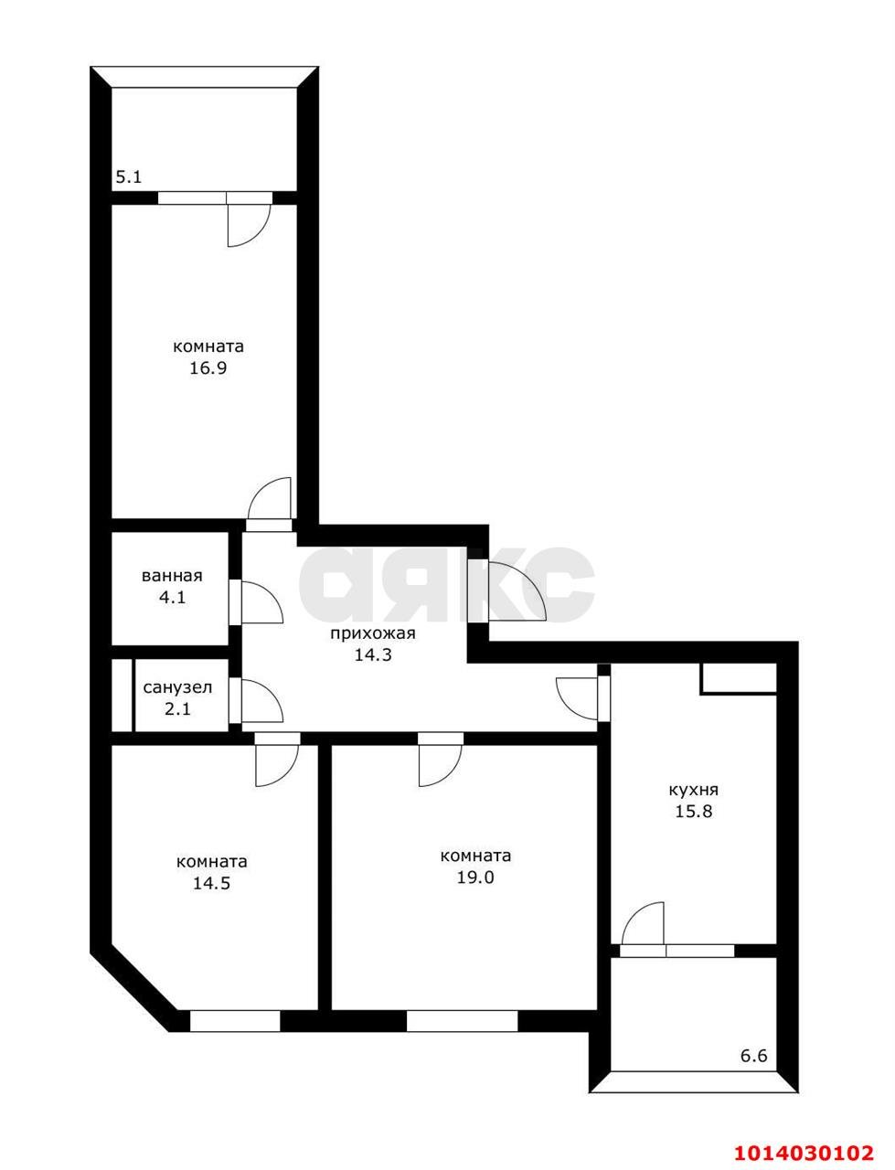 Фото №15: 3-комнатная квартира 98 м² - Краснодар, жилой комплекс Симфония, ул. Российская, 74к2