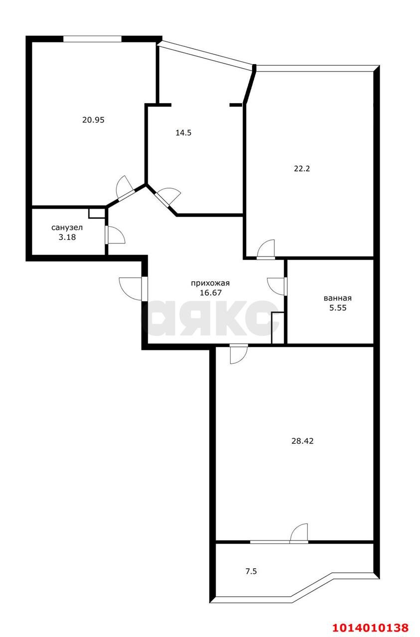 Фото №18: 3-комнатная квартира 120 м² - Краснодар, Фестивальный, ул. Атарбекова, 7