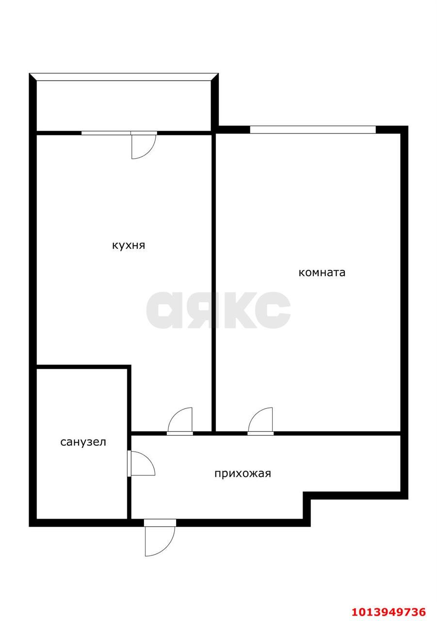 Фото №2: 1-комнатная квартира 32 м² - Краснодар, жилой комплекс Акварели-2, ул. Тепличная, 62/1к4