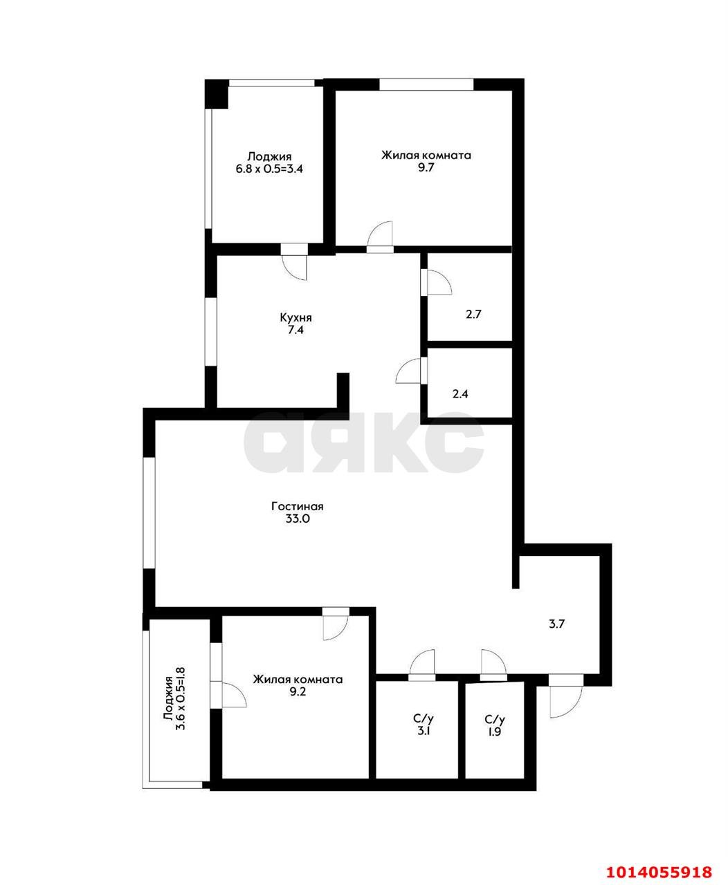 Фото №8: 3-комнатная квартира 82 м² - Краснодар, жилой комплекс Титаны, б-р Адмирала Пустошкина, 11